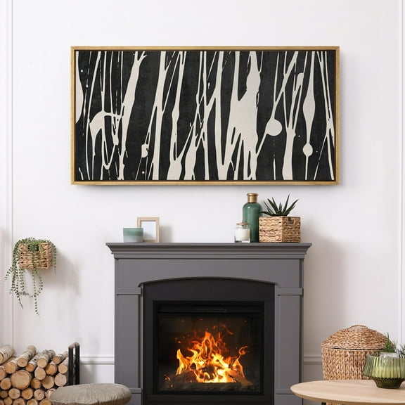 IDEA4WALL Extra Large Framed Canvas Print Wall Art Abstract Zebra Stripes Black and White Digital Art Graffiti Art Wall Decor Oversized Artwork Relax/Calm for Living Room - 60"x30"