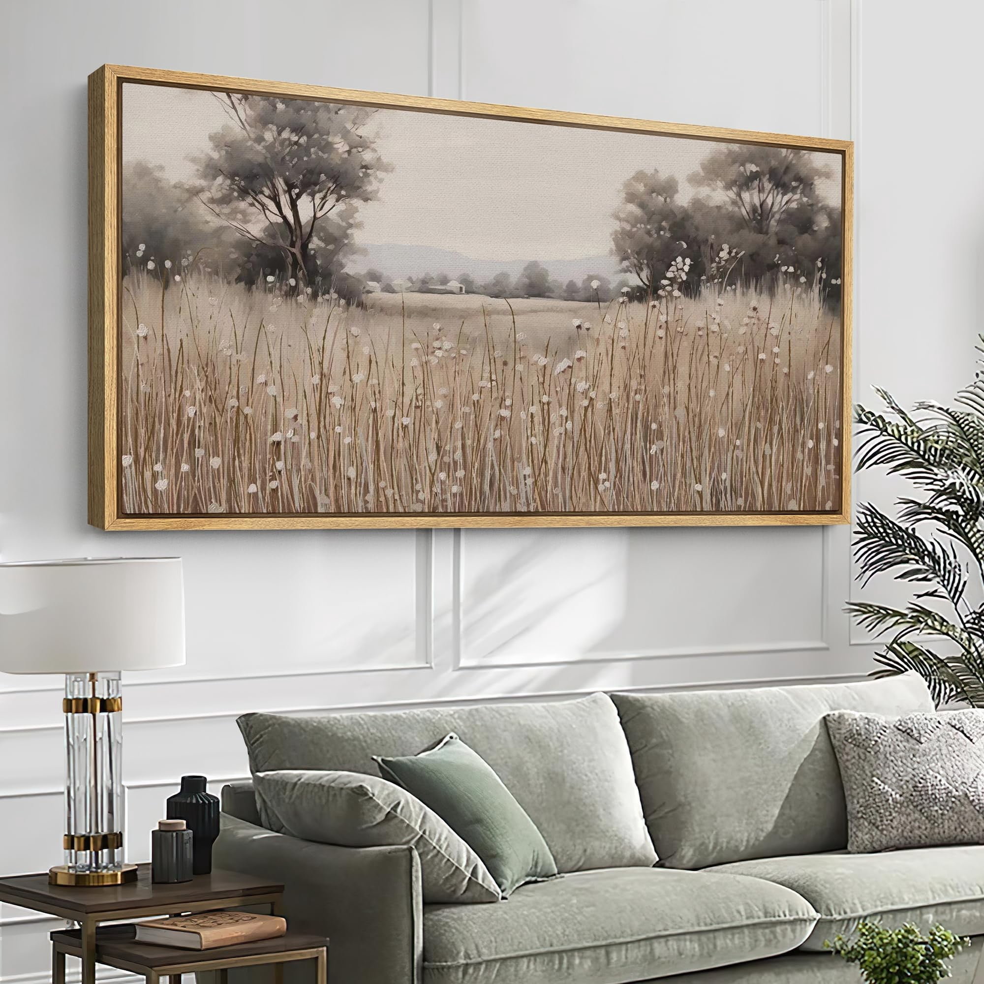 IDEA4WALL Extra Large Framed Canvas Print Wall Art Autumn Field ...
