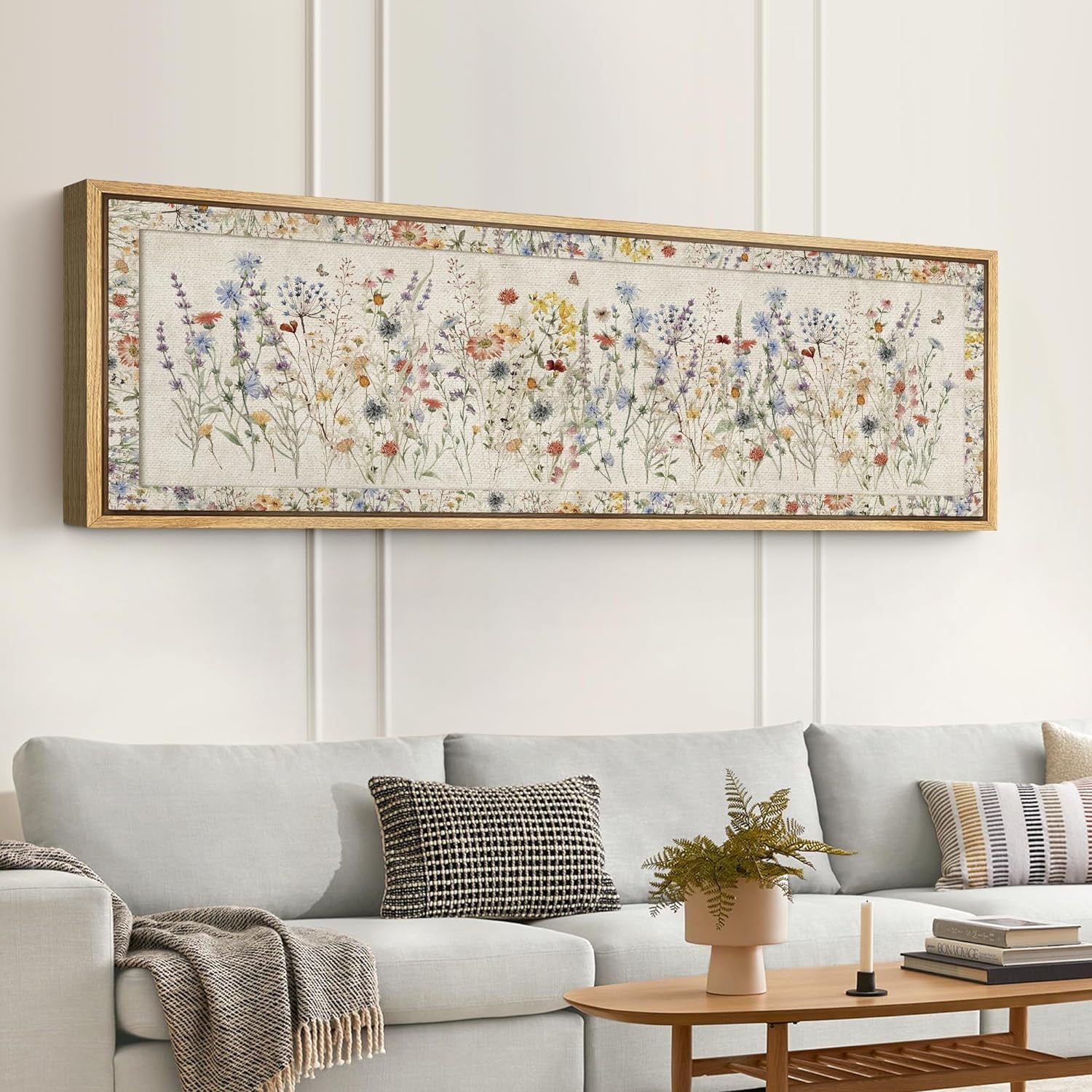IDEA4WALL Canvas Wall Art 60 x20 Wildflower Botanical Nature 