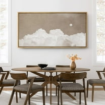 IDEA4WALL Extra Large Framed Canvas Print Wall Art Cloudy Moon Serene Sky Scene Fine Art Nature Moody Minimal Illustrations Oversized Artwork Relax/Calm for Room Decor - 60"x30"