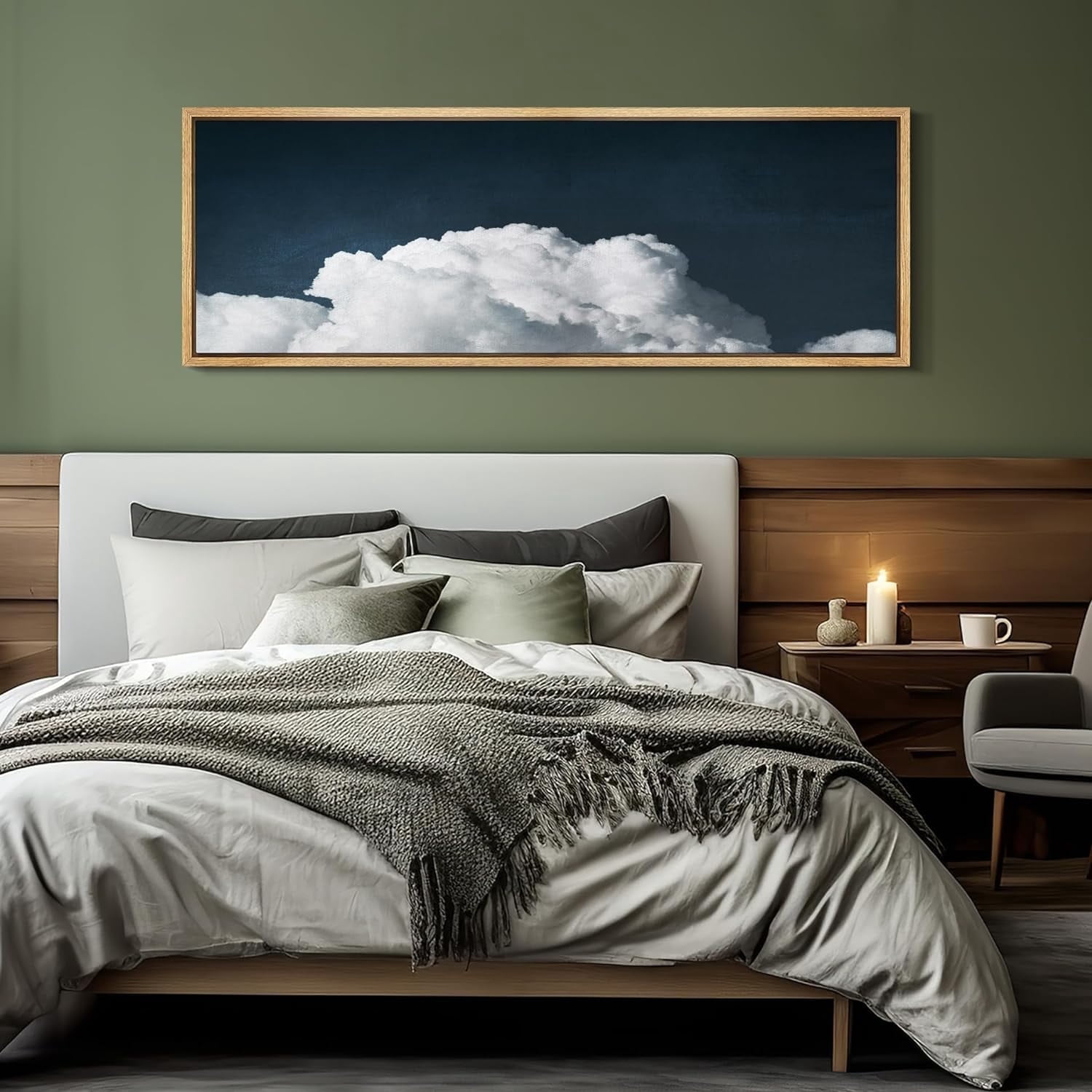 IDEA4WALL Extra Large Framed Canvas Print Wall Art Cumulus Cloud ...