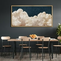 IDEA4WALL Extra Large Framed Canvas Print Wall Art Cumulus Clouds Panoramic Dramatic Skyline Fine Art Nature Classic Pastel Artwork Abstract Wall Decoration Relax/Calm for Living Room - 60"x30"