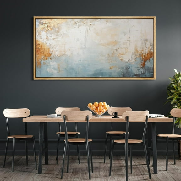 IDEA4WALL Extra Large Framed Canvas Print Wall Art Elegant Abstract Multicolor Watercolor Fine Art Antique Wall Decorative Horizon Mixed Color Painting Artwork Relax/Calm for Rooms - 60"x30"