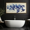 thumbnail image 1 of IDEA4WALL Extra Large Framed Canvas Print Wall Art Elegant Flight Vibrant Blue Birds Illustrations Impressionist Animal Wall Decorative Oversized Artwork Relax/Calm for Living Room - 60"x30", 1 of 5