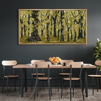 IDEA4WALL Extra Large Framed Canvas Print Wall Art Golden Fall Trees Autumnal Forest Scene Artwork Nature Vintage Pastel Antique Fine Art Decorative Relax/Calm for Rooms Decor - 60"x30"