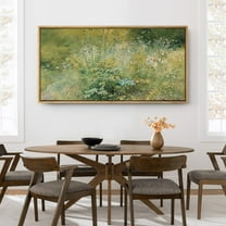 IDEA4WALL Extra Large Framed Canvas Print Wall Art Greeny Tranquil Meadow Grasses Digital Art Spring View in Green Hues Wall Decor Oversized Artwork Relax/Calm for Rooms - 60"x30"