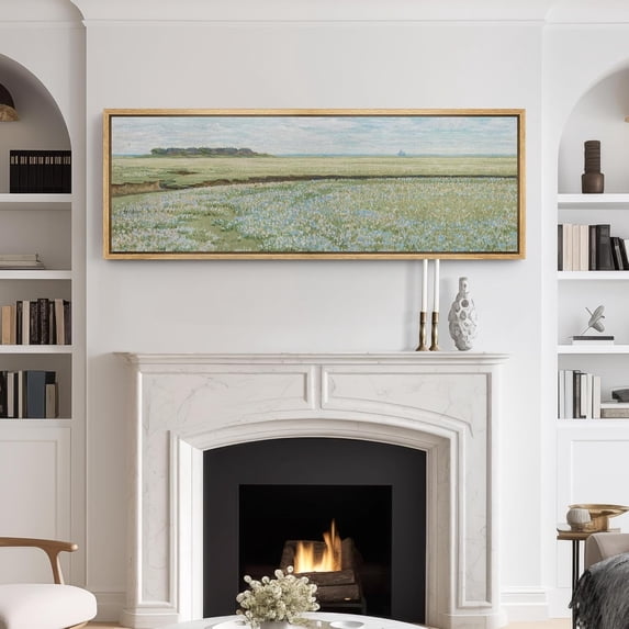IDEA4WALL Extra Large Framed Canvas Print Wall Art Lush Summer Garden with Blooming Trees Classic Art Botanical Vintage Wall Decor Oversized Artwork Relax/Calm for Living Room - 60"x20"