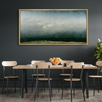 IDEA4WALL Extra Large Framed Canvas Print Wall Art Minimalist Seascape Monochrome Ocean Horizon Artwork Nature Wilderness Antique Retro Fine Art Decorative for Home Decoration - 60"x30"