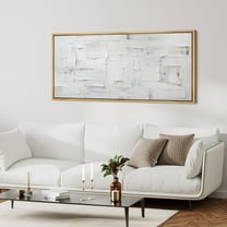 IDEA4WALL Extra Large Framed Canvas Print Wall Art Minimalist White Abstract Patterns Classic Art Geometric Antique Retro Fine Art Contemporary Oversized Artwork Relax/Calm for Rooms - 60"x30"