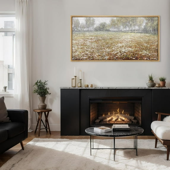 IDEA4WALL Extra Large Framed Canvas Print Wall Art Rustic Fields Impressionist Countryside Vintage Art Antique Retro Fine Art Wall Decor Oversized Artwork Relax/Calm for Living Room - 60"x30"