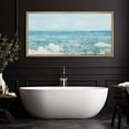 thumbnail image 1 of IDEA4WALL Extra Large Framed Canvas Print Wall Art Serene Coastal Seascape with Gentle Waves Watercolor Fine Art Antique Decorative Oversized Artwork Relax/Calm for Living Room - 60"x30", 1 of 5
