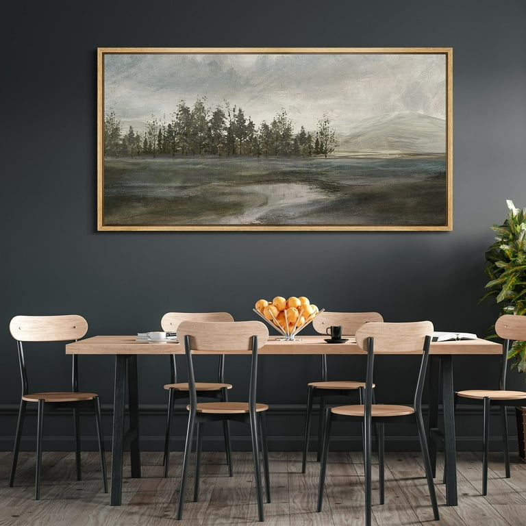 IDEA4WALL Modern Home Decorations Stretched Ready to Hang Tranquil Dusk Landscape Canvas Art 60 x30 Walmart