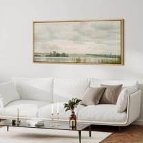 IDEA4WALL Extra Large Framed Canvas Print Wall Art Tranquil Fields Pastoral Landscape Digital Art Nature Wilderness Wall Decor Oversized Artwork Relax/Calm for Rooms - 60"x30"