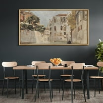 IDEA4WALL Extra Large Framed Canvas Print Wall Art Venetian Canal Scene Illustrations Antique Unique Architecture Wall Decorative Oversized Artwork Relax/Calm for Living Room - 60"x30"