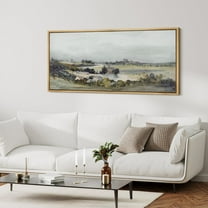 IDEA4WALL Extra Large Framed Canvas Print Wall Art Vintage Countryside Farmhouse Pastel Wall Decorative Antique Retro Landscape Fine Art Modern Oversized Artwork for Living Room - 60"x30"