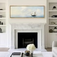 thumbnail image 1 of IDEA4WALL Extra Large Framed Canvas Print Wall Art Vintage Maritime Adventure Classic Ship at Sea Artwork Antique Retro Fine Art Decorative Multicolor for Home Decoration - 60"x20", 1 of 5