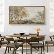 IDEA4WALL Extra Large Framed Canvas Print Wall Art Vintage Style Forest Scenery Illustrations Retro Classical Forest Sketch Wall Decorative Oversized Artwork Relax/Calm for Living Room - 60"x30"