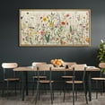 thumbnail image 1 of IDEA4WALL Extra Large Framed Canvas Print Wall Art Vintage Wildflower Watercolor Panoramic Botanical Retro Artwork Nature Wilderness Fine Art Vintage Decor for Home Decoration - 60"x30", 1 of 5
