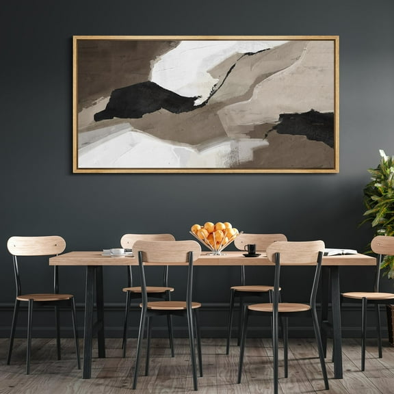 IDEA4WALL Extra Large Framed Canvas Print Wall Art Watercolor Abstract Earth Tones Artwork Nature Vintage Pastel Fine Art Decorative Relax/Calm for Rooms Decor - 60"x30"