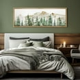 thumbnail image 1 of IDEA4WALL Extra Large Framed Canvas Print Wall Art Watercolor Pine Trees and Mountain Artwork Nature Wilderness Antique Retro Fine Art Decorative Relax/Calm for Home Decoration - 60"x20", 1 of 5
