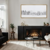 IDEA4WALL Extra Large Framed Canvas Print Wall Art Winter Wonderland Snowy Pine Forest Vintage Art Rustic White Fine Art Wall Decor Oversized Artwork Relax/Calm for Living Room - 60"x30"