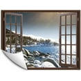 thumbnail image 1 of IDEA4WALL Fake Brown Window Beach Peel and Stick Wallpaper Removable Wall Mural Sticker Decal, 1 of 4