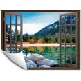thumbnail image 1 of IDEA4WALL Fake Brown Window Beach Peel and Stick Wallpaper Removable Wall Mural Sticker Decal, 1 of 4