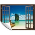 thumbnail image 1 of IDEA4WALL Fake Brown Window Beach Peel and Stick Wallpaper Removable Wall Mural Sticker Decal, 1 of 4