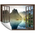 thumbnail image 1 of IDEA4WALL Fake Brown Window Lake Peel and Stick Wallpaper Removable Wall Mural Sticker Decal - 24x32 inches, 1 of 5