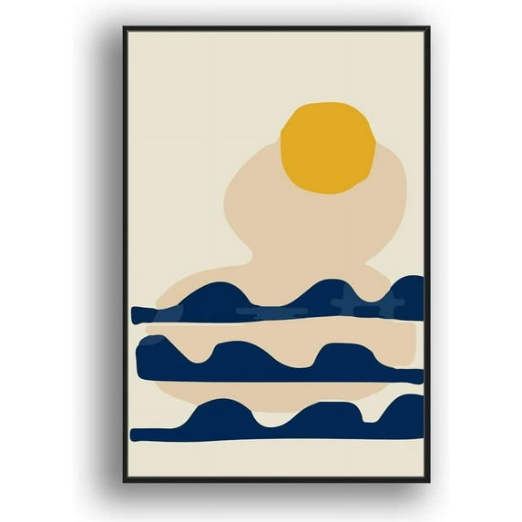 IDEA4WALL Framed Canvas Art Abstract Illustration Picture Prints for Modern Home Wall Decoration