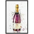 thumbnail image 1 of IDEA4WALL Framed Canvas Art Wall Decor A Bottle of Pink Champagne with Gold Label Drinks Wine Watercolor Pop Art Modern Expressive for Dorm Home Office - 24"x36", 1 of 4