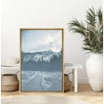 thumbnail image 1 of IDEA4WALL Framed Canvas Art Wall Decor Blue Wash Out Small Road with Mountains Landscape Wilderness Photography Minimalism Modern Scenic Relax/Calm Duotone for Dorm Home Office - 24"x36", 1 of 5