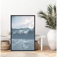 thumbnail image 1 of IDEA4WALL Framed Canvas Art Wall Decor Blue Wash Out Small Road with Mountains Landscape Wilderness Photography Minimalism Modern Scenic Relax/Calm Duotone for Dorm Home Office - 16"x24", 1 of 5