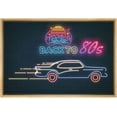 thumbnail image 1 of IDEA4WALL Framed Canvas Art Wall Decor Classic Blue and Green Thunderbird Back to The 80s Transportation Cars Digital Art Pop Art Chic 3D Comic Neon for Dorm Home Office - 24"x36", 1 of 4