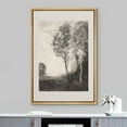 thumbnail image 1 of IDEA4WALL Framed Canvas Art Wall Decor, Dark Country Tree Field Forest Sketch Painting Black & White Nature Wilderness Fine Art Print Minimal Relax/Clam for Dorm Home Office - 16"x24" Natural, 1 of 1