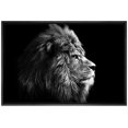 thumbnail image 1 of IDEA4WALL Framed Canvas Art Wall Decor Lion King Animals Wildlife Photography Realism Modern Closeup Dramatic Black and White for Dorm Home Office - 24"x36", 1 of 4