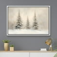 thumbnail image 1 of IDEA4WALL Framed Canvas Art Wall Decor Snow-Covered Pine Trees Tranquil Winter Forest Scene Antique Retro Illustrations Black and White Print for Dorm Home Office - 24"x36" White, 1 of 5