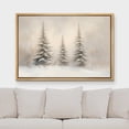 thumbnail image 1 of IDEA4WALL Framed Canvas Art Wall Decor Snow-Covered Pine Trees Tranquil Winter Forest Scene Antique Retro Illustrations Black and White Print for Dorm Home Office - 24"x36" Natural, 1 of 1