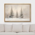 thumbnail image 1 of IDEA4WALL Framed Canvas Art Wall Decor Snow-Covered Pine Trees Tranquil Winter Forest Scene Antique Retro Illustrations Black and White Print for Dorm Home Office - 16"x24" Natural, 1 of 1