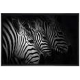 thumbnail image 1 of IDEA4WALL Framed Canvas Art Wall Decor Three Zebras Portait Animals Wildlife Photography Realism Modern Closeup Dramatic Black and White for Dorm Home Office - 24"x36", 1 of 4