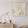 thumbnail image 1 of IDEA4WALL Framed Canvas Art Wall Decor, Vintage Old Master Sketch of a Tree-Lined Pathway Illustrations Antique Fine Art Print Scenic Panoramic Earth for Dorm Home Office - 24"x24" White, 1 of 5