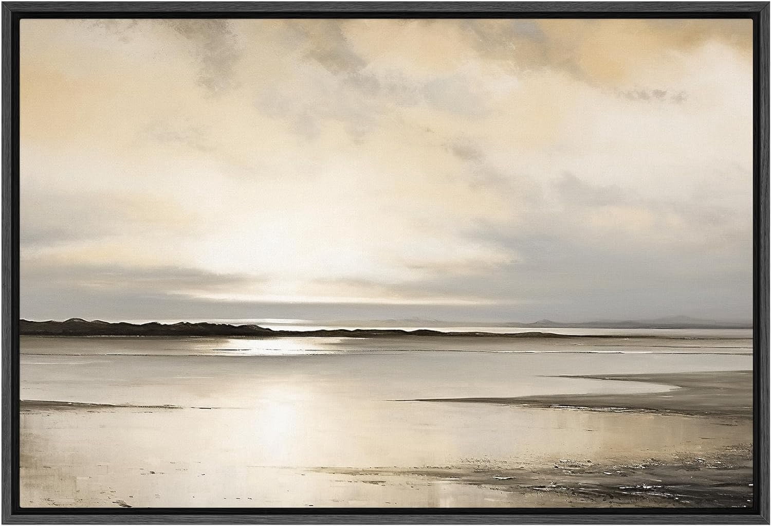 IDEA4WALL Framed Canvas Print Art Sunset Pastel Lake Landscape Nature ...