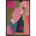 thumbnail image 1 of IDEA4WALL Framed Canvas Print Dark Pink Paint Stroke Landscape Abstract Wall Art Modern Artwork Decor Bohemian Colorful Relax/Zen for Living Room, Bedroom - Black 24"x36", 1 of 5