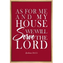 IDEA4WALL Framed Canvas Print Faith-Inspired As for Me and My House, We Will Serve the Lord Illustrations Wall Art Contemporary Relax/Calm for Living Room, Bedroom, Office - 24"x36" NATURAL