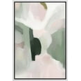 thumbnail image 1 of IDEA4WALL Framed Canvas Print Green & Pink Watercolor Paint Strokes Abstract Shape Wall Art Modern Artwork Decor Bohemian Colorful Chic for Living Room, Bedroom - White 16"x24", 1 of 5