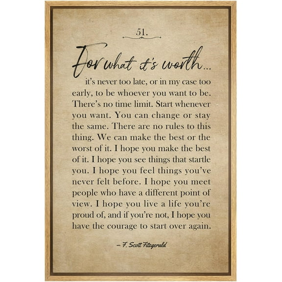 IDEA4WALL Framed Canvas Print Inspirational and Thought-Provoking Message Illustrations Wall Art Romantic Relax/Calm Artwork for Living Room, Bedroom, Office - 24"x36" NATURAL