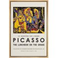 thumbnail image 1 of IDEA4WALL Framed Canvas Print Lunch on The Grass by Pablo Picasso Historic Cultural Illustrations Fine Art Traditional Colorful Retro Poster for Living Room, Bedroom, Office - Natural 16"x24", 1 of 5
