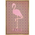 thumbnail image 1 of IDEA4WALL Framed Canvas Print Paris Pink Flamingo Silhouette Pattern Animals Funny Wall Art Preppy Room Decor Bohemian Colorful Minimalism Artwork - Natural 24"x36", 1 of 5