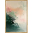 thumbnail image 1 of IDEA4WALL Framed Canvas Print Pastel Orange Pink Paint Stroke Landscape Abstract Wall Art Modern Artwork Decor Bohemian Colorful Relax/Zen for Living Room, Bedroom - Natural 16"x24", 1 of 5