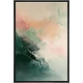 thumbnail image 1 of IDEA4WALL Framed Canvas Print Pastel Orange Pink Paint Stroke Landscape Abstract Wall Art Modern Artwork Decor Bohemian Colorful Relax/Zen for Living Room, Bedroom - Black 24"x36", 1 of 5